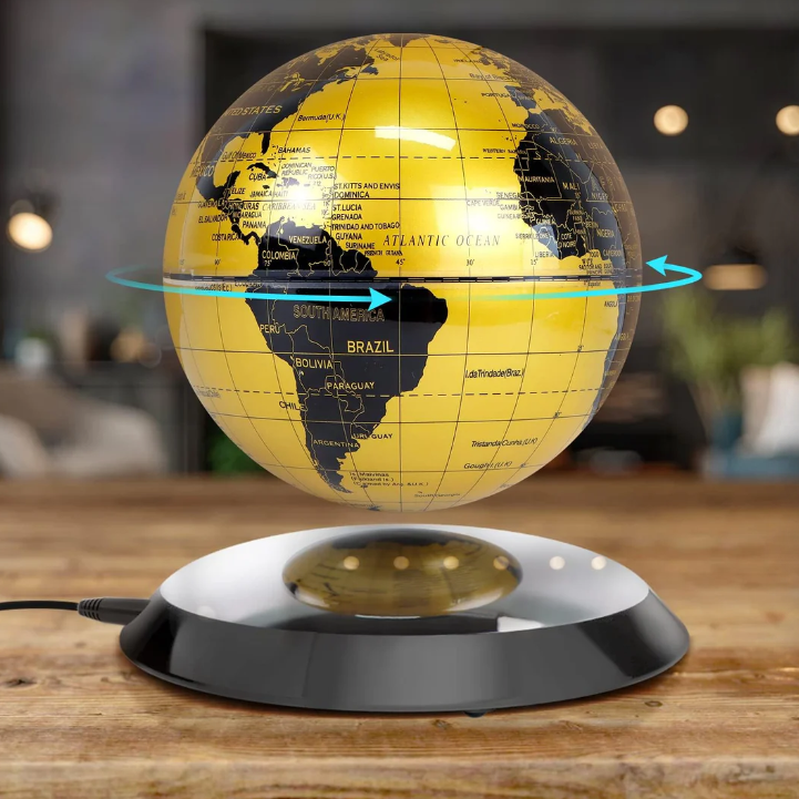 Globo de levitación magnética dorado