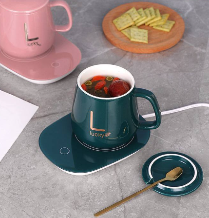 Taza Ceramica Con Base Calentadora